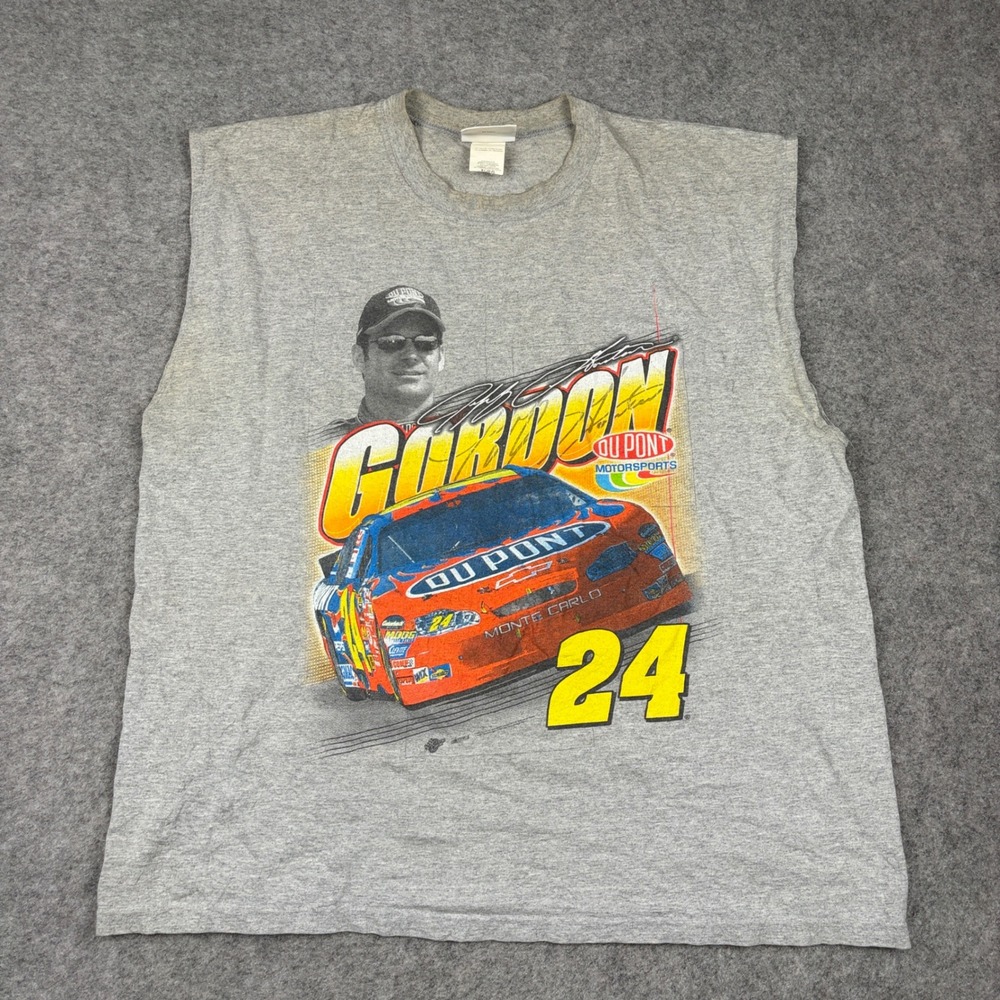 Winners Circle Nascar Jeff Gordon Shirt Mens XL Gray Sleeveless Racing Graphic